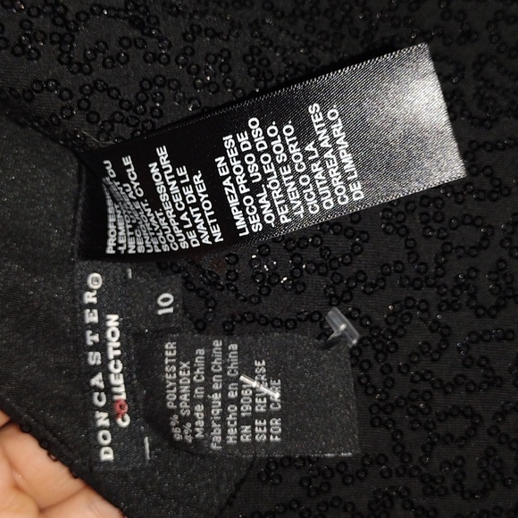 Vintage Deadstock NWT Black Sequin Doncaster Midi Dress Holiday Christmas NYE 10 - Picture 4 of 9